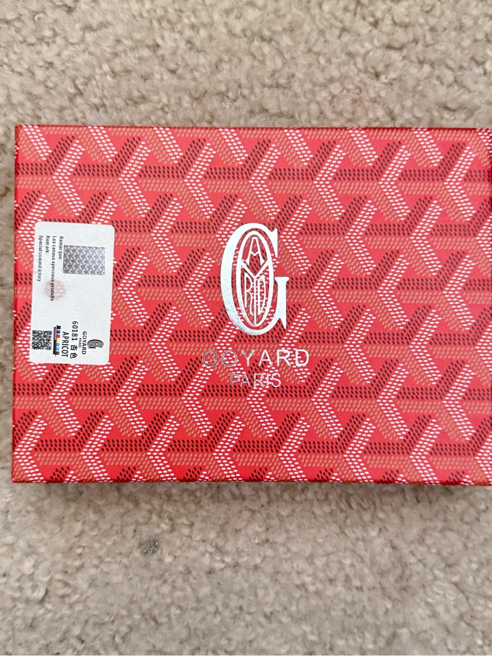 Goyard Red and White Chevron Box